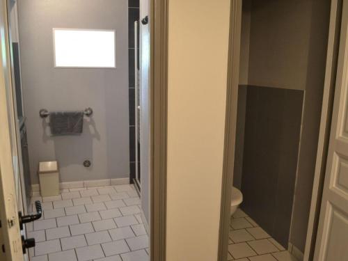 łazienka z prysznicem i toaletą w obiekcie Gîte spacieux avec jardin, piscine, cheminée, et équipements bébé au cœur des vignes du Cognac - FR-1-653-59 w mieście Lignières-Sonneville