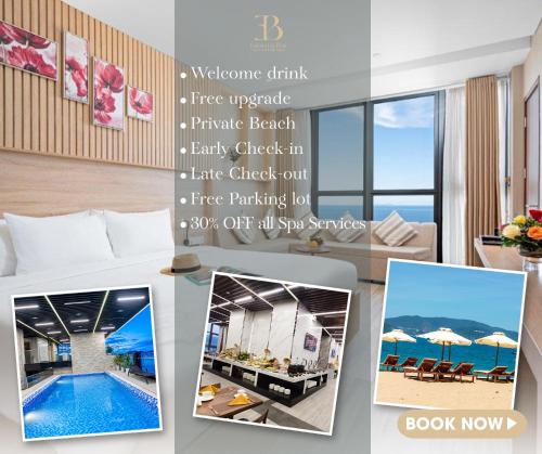 un collage di foto di una camera d'albergo di Emerald Bay Hotel & Spa a Nha Trang