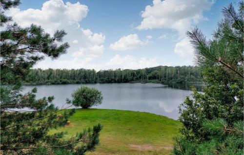 a view of a lake through the trees at Awesome Home In Well With Kitchen in Well