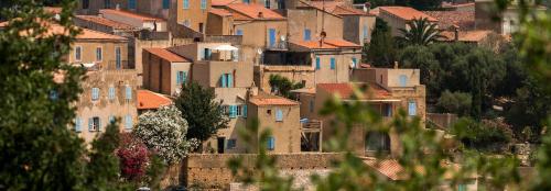 un gran grupo de casas en una colina en Casa Musicale en Pigna