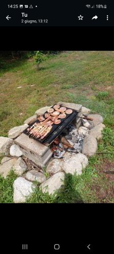 a fire pit with food on top of it at Skylab in Gozzano