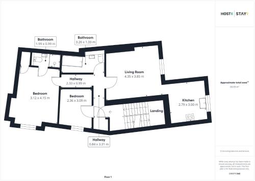 a floor plan of a house at Host & Stay - Fox's Hideout in Whitby