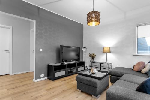 TV a/nebo společenská místnost v ubytování Relaxing Reykjavik Apartment
