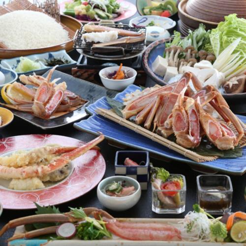 a buffet with many different types of food on plates at Kyukamura Oku-Daisen in Daisen