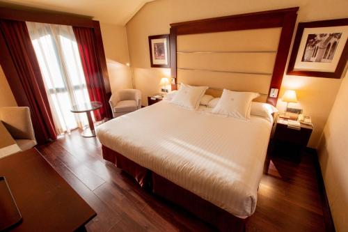 Postel nebo postele na pokoji v ubytování Hotel Badajoz Center