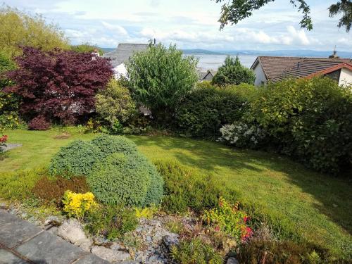 a yard with a garden with plants and flowers at Silverdale Mount in Grange Over Sands