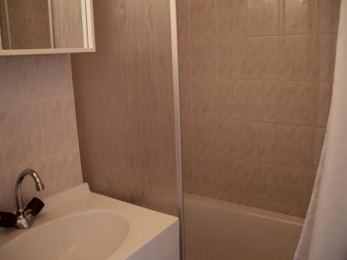 bagno con lavandino e doccia di Studio Châtel, 1 pièce, 4 personnes - FR-1-200-280 a Châtel