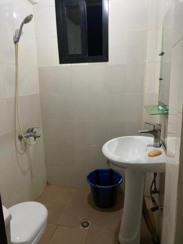 ein Bad mit einem Waschbecken und einem WC in der Unterkunft Studio meublé à Conakry in Conakry