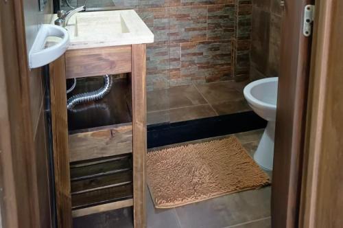 a bathroom with a sink and a toilet at Terrazas del Monte in San Miguel del Monte