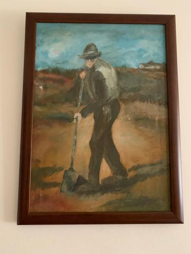 a painting of a man with a mop at CASA LUI MOȘU in Alba Iulia