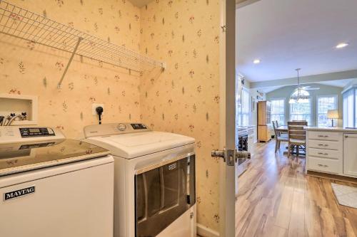 a kitchen with a stove and a sink in a room at 3 Mi to Bethany Beach Gem with Deck and Pool Access in Ocean View