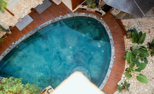 an overhead view of a swimming pool at Botånica Tulum in Tulum