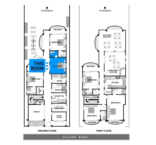 a floor plan of this room and a house at The Beach House Carabao Island in San Jose