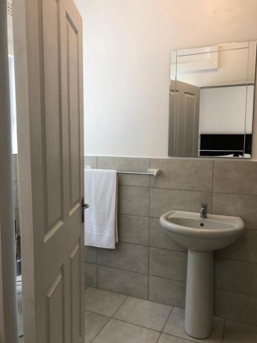 a bathroom with a sink and a mirror at Spring Acres Guesthouse in Nelspruit