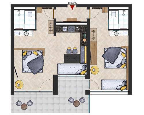 a floor plan of a house at Bergparadies - inklusive Eintritt in die Alpentherme in Dorfgastein