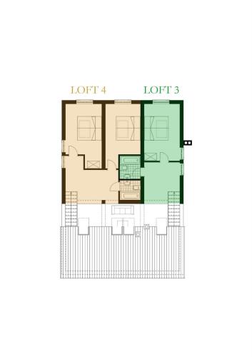 a plan of the floor of a house at LOFT-Beach-apartments RATKO in Novi Vinodolski