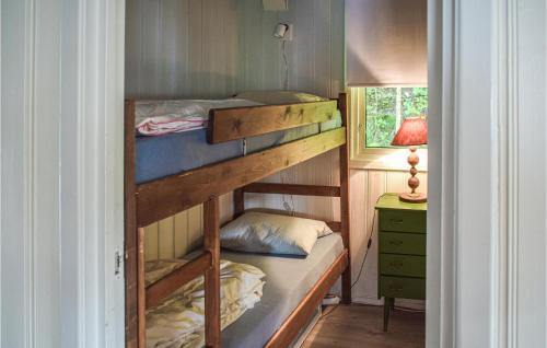 a bunk bed room with two bunk beds in it at Amazing Home In Vikersund With Jacuzzi And 4 Bedrooms in Vikersund