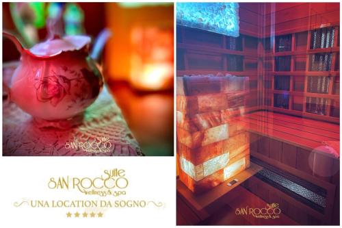 a collage of two pictures with a vase on a table at Suite San Rocco Wellness&Spa in Ruvo di Puglia
