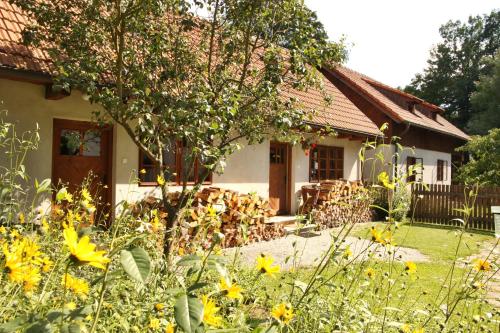 Jardín al aire libre en Apartmány Červený Dvůr