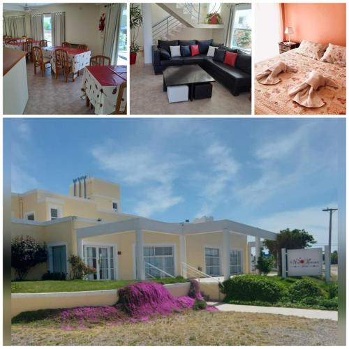 a collage of three pictures of a house at MIL ROSAS in Las Grutas