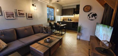 Dapur atau dapur kecil di Sjesta al mare, domki z sauną i balią z jacuzzi