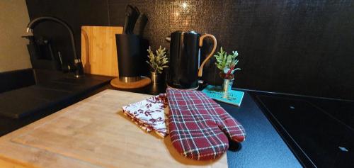 Dapur atau dapur kecil di Sjesta al mare, domki z sauną i balią z jacuzzi