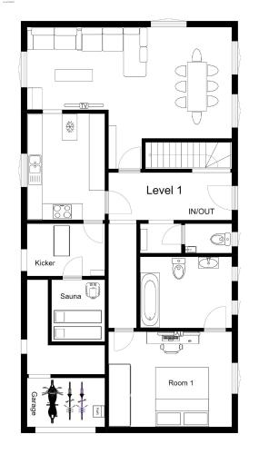a floor plan of a house at Sixine House in Ovifat