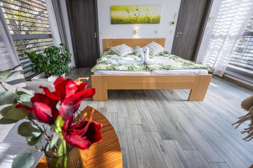 Postel nebo postele na pokoji v ubytování Atelier Lanna