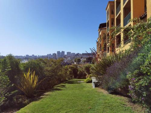 Zahrada ubytování Apartamento en Concón con vista al mar y piscina