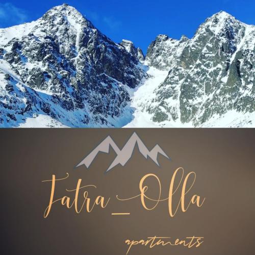 a picture of a mountain with the words latina elka at Apartments Tatra Olla - Tatranská Lomnica in Tatranská Lomnica