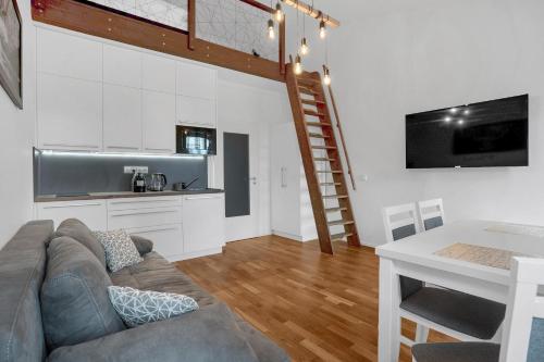 TV a/nebo společenská místnost v ubytování Meadows Apartments Klínovec