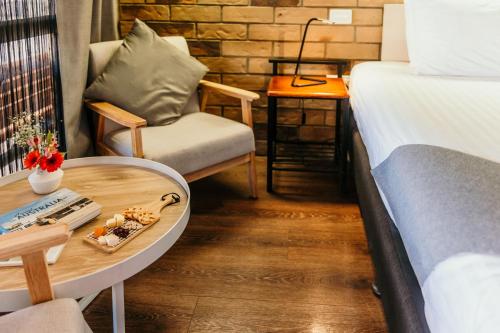 Χώρος καθιστικού στο Abacus Motel