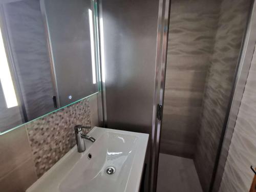 bagno con lavandino e doccia di Studio Saint-Michel-de-Chaillol, 1 pièce, 4 personnes - FR-1-393-81 a Saint-Michel-de-Chaillol