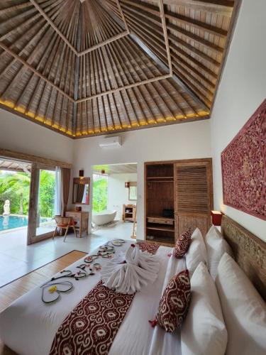 Χώρος καθιστικού στο Pinggala Villa Ubud