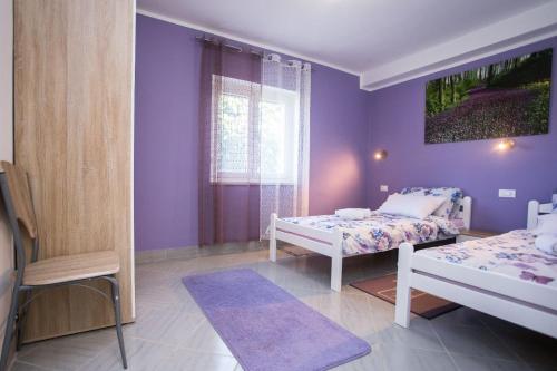 Ένα ή περισσότερα κρεβάτια σε δωμάτιο στο Holiday house Stara Vrata with a private pool