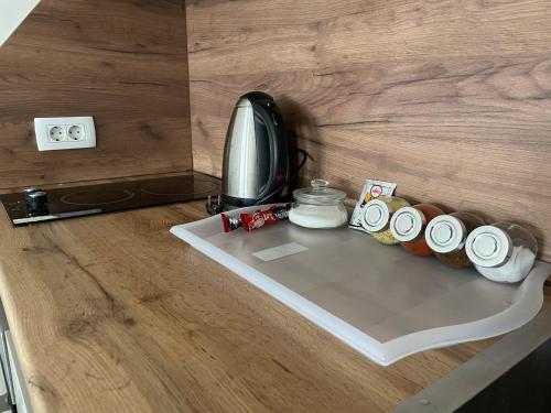 a table in a room with toilet paper on it at ShooTer Apartments in Ferizaj