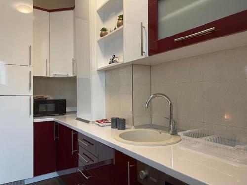 Kuchyň nebo kuchyňský kout v ubytování Apartment Sunlight