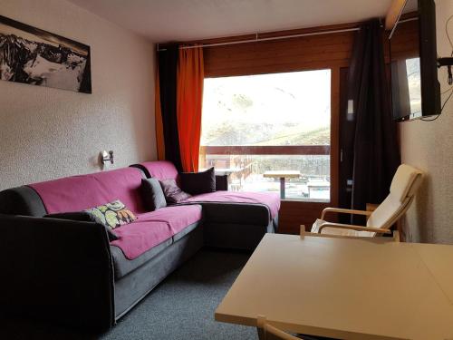 Χώρος καθιστικού στο Studio 4 pers. à Arc 2000, ski aux pieds, balcon sud, centre station, près commerces et loisirs - FR-1-411-451