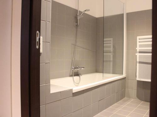Ένα μπάνιο στο Appartement 3 pièces avec cuisine équipée, TV, et parquet massif à Rochefort - FR-1-246B-462