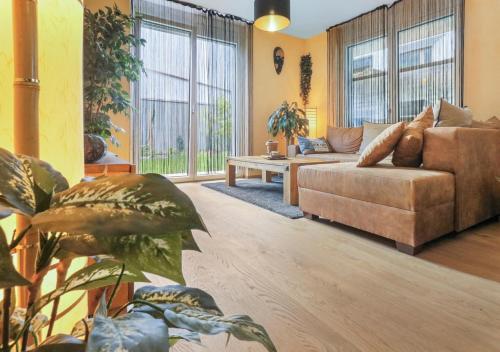 Ruang duduk di Bel appartement avec parking souterrain sur place