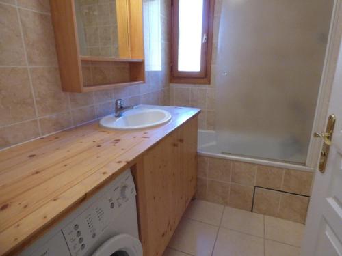 a bathroom with a sink and a washing machine at Appartement Saint-Jean-de-Sixt, 3 pièces, 6 personnes - FR-1-458-134 in Saint-Jean-de-Sixt