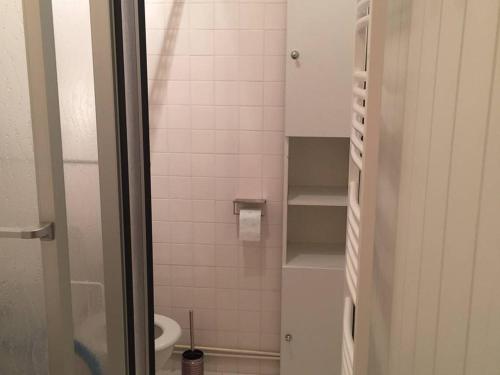 un piccolo bagno con servizi igienici e lavandino di Studio Arette, 1 pièce, 4 personnes - FR-1-602-90 ad Arette
