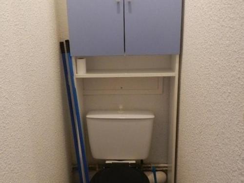 a bathroom with a toilet with a cabinet above it at Appartement Le Pleynet, 1 pièce, 4 personnes - FR-1-557A-16 in La Ferrière