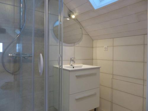 a bathroom with a sink and a shower at Maison Villard-de-Lans, 4 pièces, 8 personnes - FR-1-548-5 in Villard-de-Lans