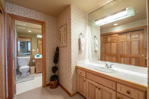 een badkamer met een wastafel en een toilet bij Double Eagle 3 Bedroom by Lespri Property Management in Park City