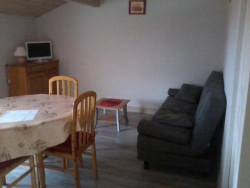 a living room with a couch and a table at Coquet T2 avec parking in Prigonrieux
