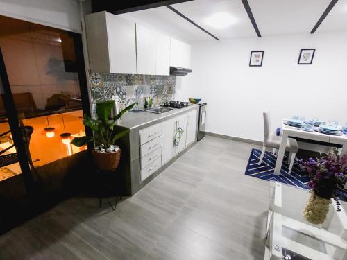 A cozinha ou kitchenette de Hotel Casa Luna