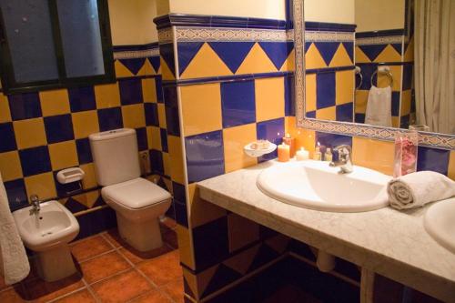 a bathroom with a sink and a toilet at DEHESA LAS BRIDAS, SL in Morón de la Frontera