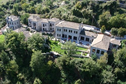 an aerial view of a large house on a hill at Aristi Mountain Resort in Aristi