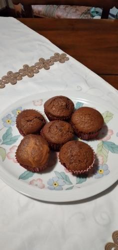 a plate of chocolate muffins on a table at B&B La Verna in Casola